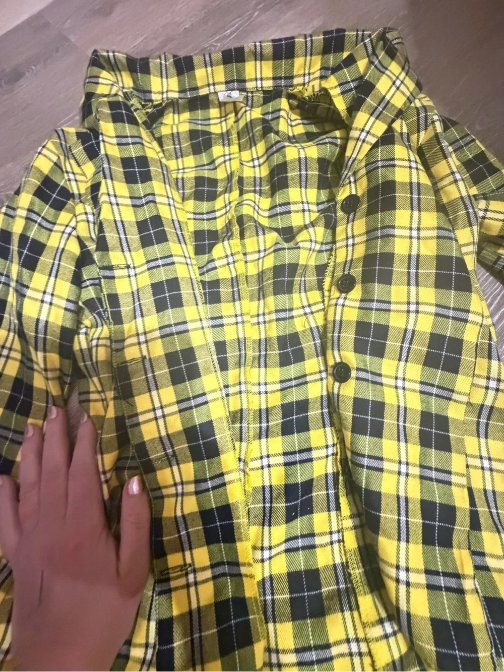 Yellow Black Plaid Two-Piece Skirt Set spirit Cher clueless costume - Picture 3 of 6